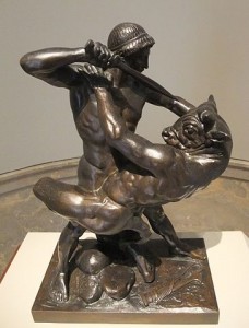 Theseus Slaying Minotaur (1843), bronze sculpture by Antoine-Louis Barye
