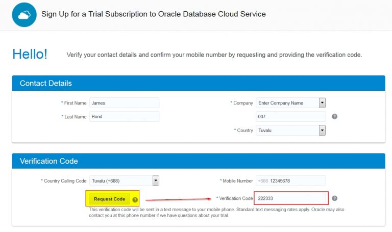 Oracle Database Cloud Service Free Trial Account Emarcel