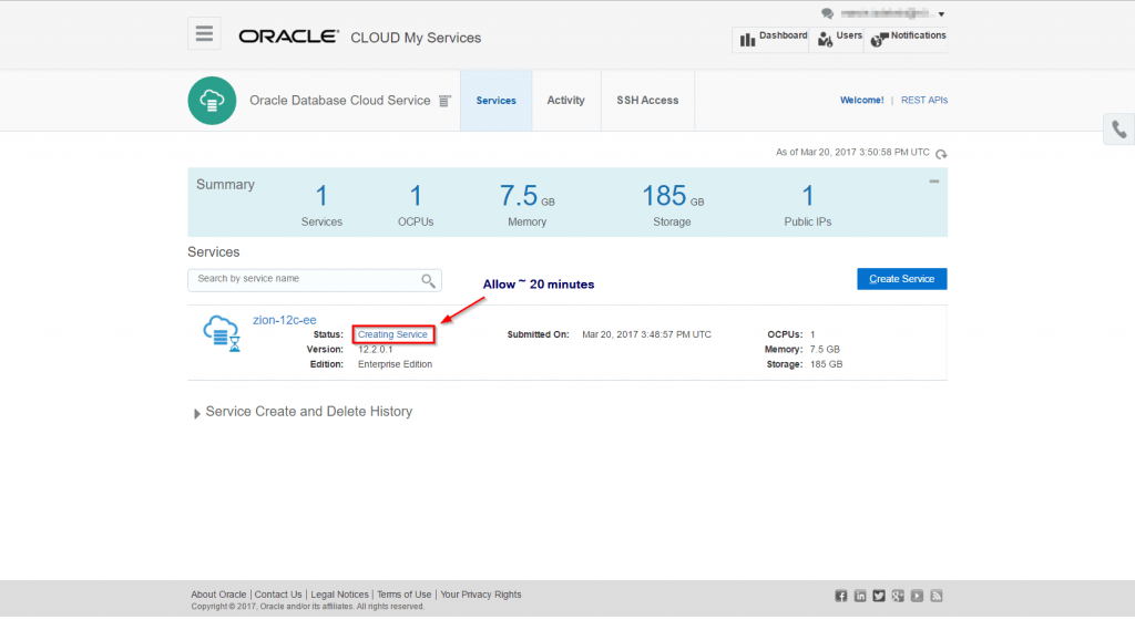 Creating Oracle Database Cloud Service (DBaaS) - eMarcel.com