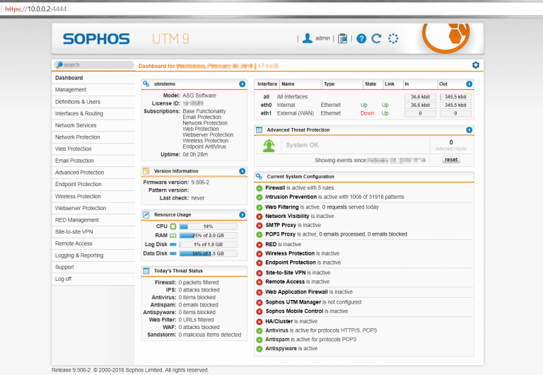 sophos home utm system requirements